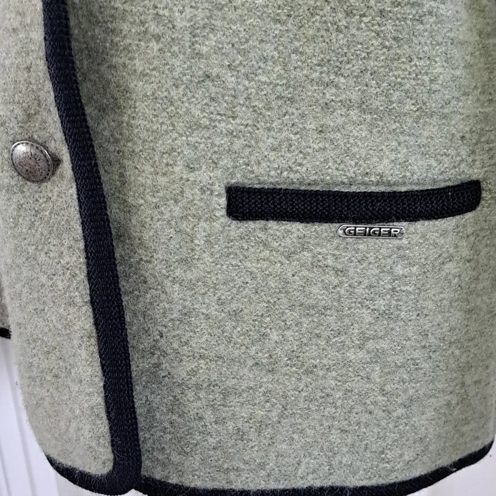 Vintage Geiger Collections Size 40 Pure New Wool Chunky Cardigan Jacket Sweater - Picture 3 of 11